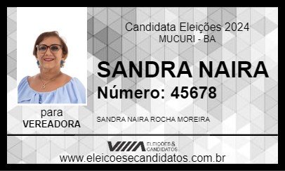 Candidato SANDRA NAIRA 2024 - MUCURI - Eleições