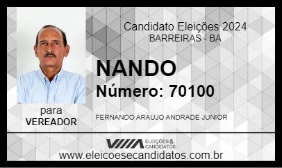 Candidato NANDO 2024 - BARREIRAS - Eleições