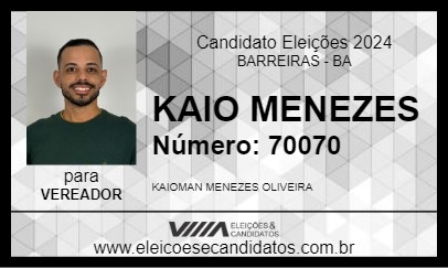 Candidato KAIO MENEZES 2024 - BARREIRAS - Eleições