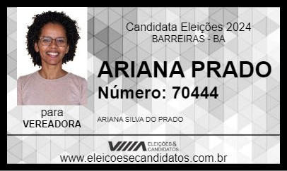 Candidato ARIANA PRADO 2024 - BARREIRAS - Eleições