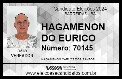 Candidato HAGAMENON DO EURICO 2024 - BARREIRAS - Eleições