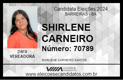 Candidato SHIRLENE CARNEIRO 2024 - BARREIRAS - Eleições