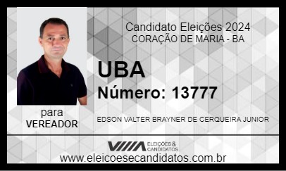 Candidato UBA 2024 - CORAÇÃO DE MARIA - Eleições