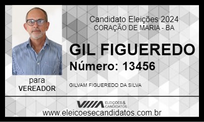 Candidato GIL FIGUEREDO 2024 - CORAÇÃO DE MARIA - Eleições