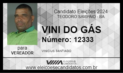 Candidato VINI DO GÁS 2024 - TEODORO SAMPAIO - Eleições