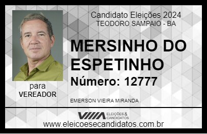 Candidato MERSINHO DO ESPETINHO 2024 - TEODORO SAMPAIO - Eleições