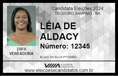 Candidato LÉIA DE ALDACY 2024 - TEODORO SAMPAIO - Eleições