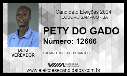 Candidato PETY DO GADO 2024 - TEODORO SAMPAIO - Eleições