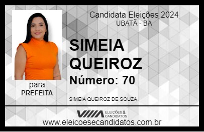 Candidato SIMEIA QUEIROZ 2024 - UBATÃ - Eleições