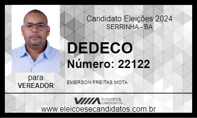 Candidato DEDECO 2024 - SERRINHA - Eleições