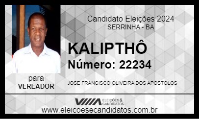 Candidato KALIPTHÔ 2024 - SERRINHA - Eleições