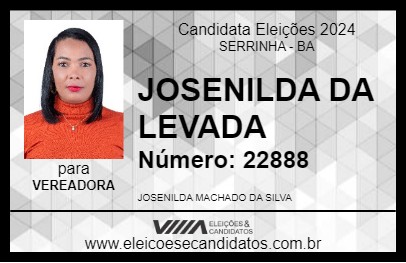 Candidato JOSENILDA DA LEVADA 2024 - SERRINHA - Eleições