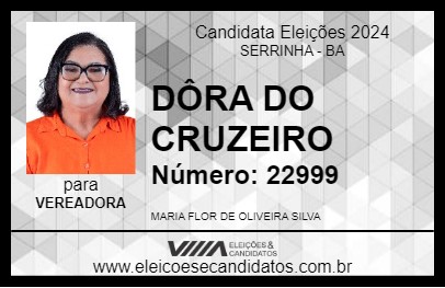 Candidato DÔRA DO CRUZEIRO 2024 - SERRINHA - Eleições