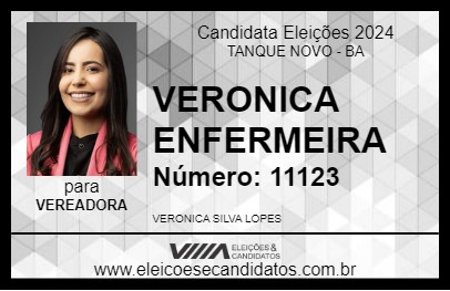 Candidato VERONICA ENFERMEIRA 2024 - TANQUE NOVO - Eleições