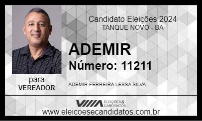 Candidato ADEMIR 2024 - TANQUE NOVO - Eleições