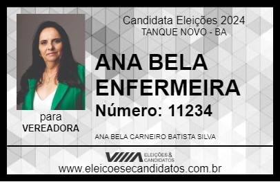 Candidato ANA BELA ENFERMEIRA 2024 - TANQUE NOVO - Eleições