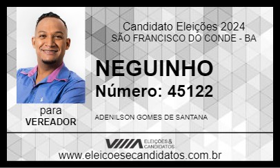 Candidato NEGUINHO 2024 - SÃO FRANCISCO DO CONDE - Eleições