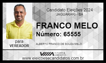 Candidato FRANCO MELO 2024 - JAGUARARI - Eleições