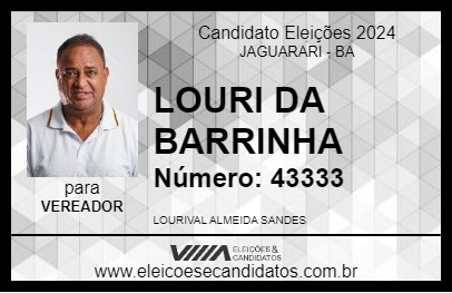 Candidato LOURI DA BARRINHA 2024 - JAGUARARI - Eleições