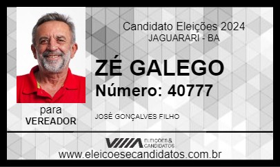 Candidato ZÉ GALEGO 2024 - JAGUARARI - Eleições