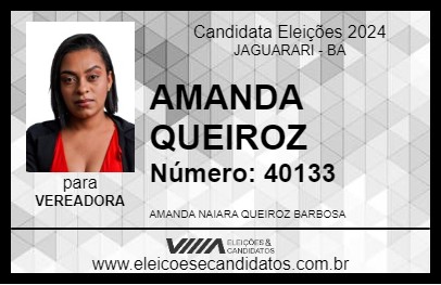 Candidato AMANDA QUEIROZ 2024 - JAGUARARI - Eleições