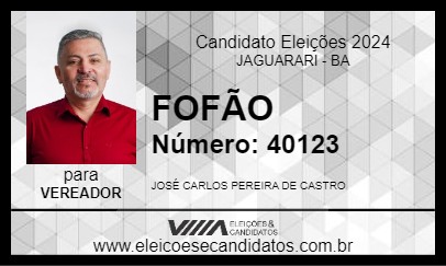 Candidato FOFÃO 2024 - JAGUARARI - Eleições