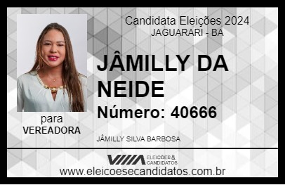 Candidato JÂMILLY DA NEIDE 2024 - JAGUARARI - Eleições