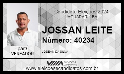 Candidato JOSSAN LEITE 2024 - JAGUARARI - Eleições