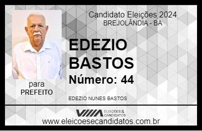 Candidato EDEZIO BASTOS 2024 - BREJOLÂNDIA - Eleições