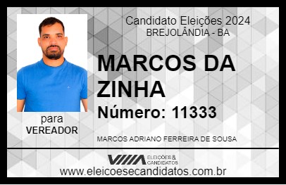 Candidato MARCOS DA ZINHA 2024 - BREJOLÂNDIA - Eleições