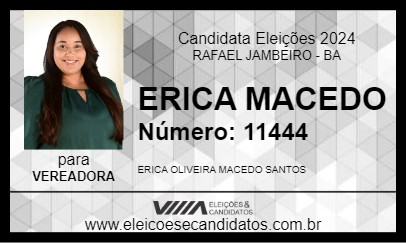 Candidato ERICA MACEDO 2024 - RAFAEL JAMBEIRO - Eleições