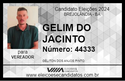 Candidato GELIM DO JACINTO 2024 - BREJOLÂNDIA - Eleições