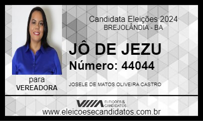 Candidato JÔ DE JESÚ 2024 - BREJOLÂNDIA - Eleições