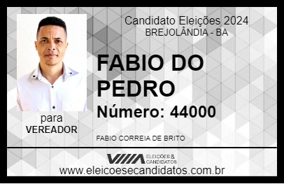 Candidato FABIO DO PEDRO 2024 - BREJOLÂNDIA - Eleições