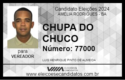 Candidato CHUPA DO CHUCO 2024 - AMÉLIA RODRIGUES - Eleições