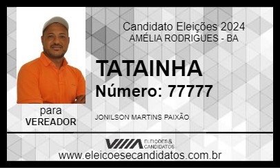 Candidato TATAINHA 2024 - AMÉLIA RODRIGUES - Eleições