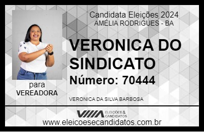 Candidato VERONICA DO SINDICATO 2024 - AMÉLIA RODRIGUES - Eleições