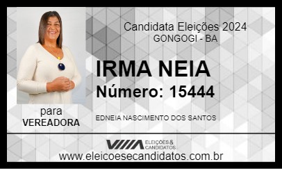 Candidato IRMA NEIA 2024 - GONGOGI - Eleições