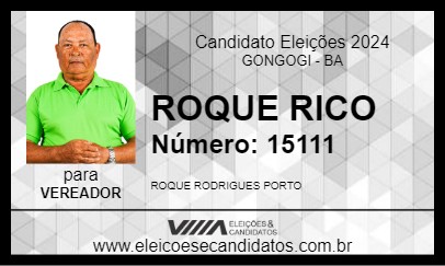 Candidato ROQUE RICO 2024 - GONGOGI - Eleições