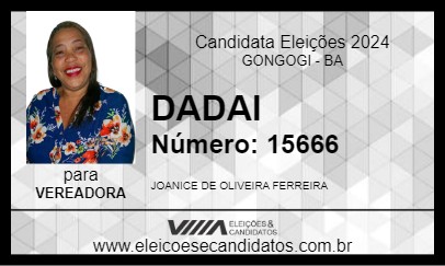 Candidato DADAI 2024 - GONGOGI - Eleições