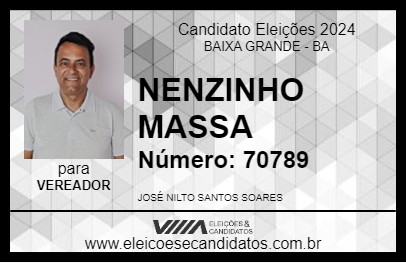 Candidato NENZINHO MASSA 2024 - BAIXA GRANDE - Eleições