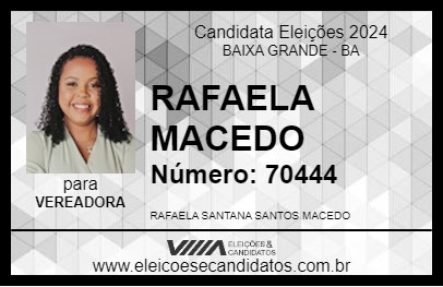 Candidato RAFAELA MACEDO 2024 - BAIXA GRANDE - Eleições