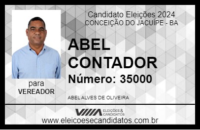 Candidato ABEL CONTADOR 2024 - CONCEIÇÃO DO JACUÍPE - Eleições