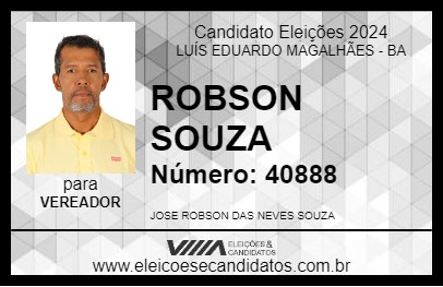 Candidato ROBSON SOUZA 2024 - LUÍS EDUARDO MAGALHÃES - Eleições