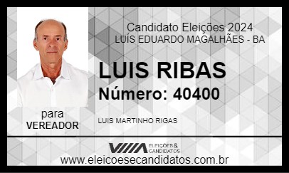 Candidato LUIS RIBAS 2024 - LUÍS EDUARDO MAGALHÃES - Eleições