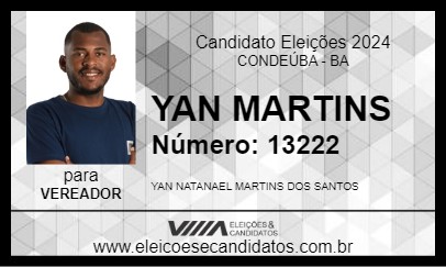 Candidato YAN MARTINS 2024 - CONDEÚBA - Eleições