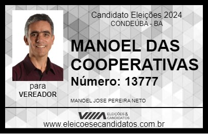 Candidato MANOEL DAS COOPERATIVAS 2024 - CONDEÚBA - Eleições