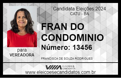 Candidato FRAN DO CONDOMINIO 2024 - CATU - Eleições