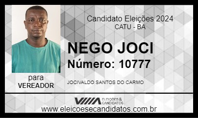 Candidato NEGO JOCI 2024 - CATU - Eleições