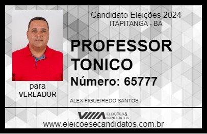 Candidato PROFESSOR TONICO 2024 - ITAPITANGA - Eleições